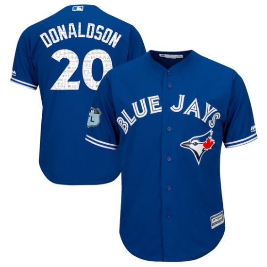 Youth Majestic Toronto Blue Jays #20 Josh Donaldson Authentic Royal Blue 2017 Spring Training Cool Base MLB Jersey - Ujersey
