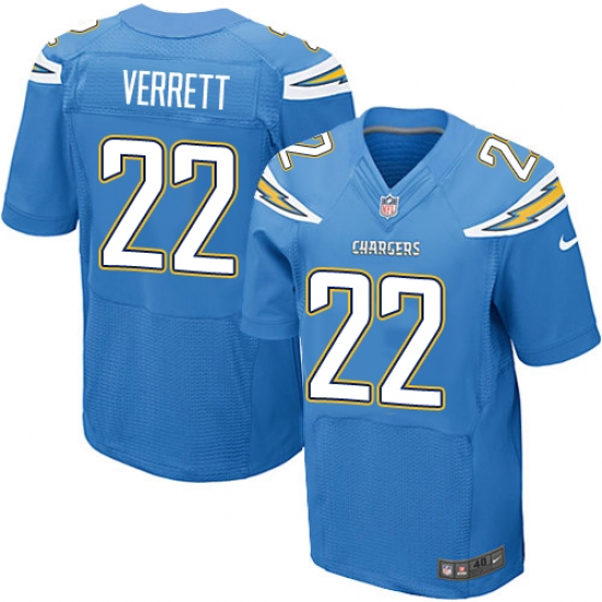 Men's Nike Los Angeles Chargers #22 Jason Verrett Elite Electric Blue Alternate NFL Jersey - Ujersey