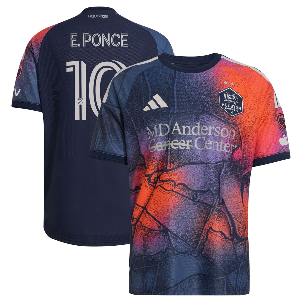 Men's Houston Dynamo FC Ezequiel Ponce adidas Blue 2026 Mission Control On-Field Authentic Patch Jersey - Ujersey