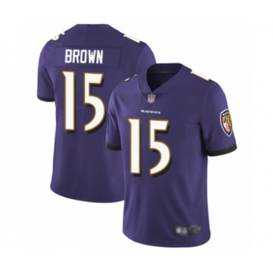 Men's Baltimore Ravens #15 Marquise Brown Purple Team Color Vapor Untouchable Limited Player Football Jersey - Ujersey