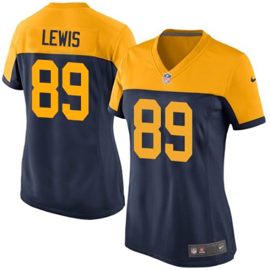 Women's Nike Green Bay Packers #89 Marcedes Lewis Limited Navy Blue Alternate NFL Jersey - Ujersey