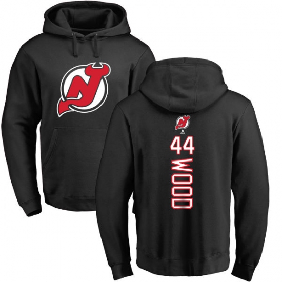 NHL Adidas New Jersey Devils #44 Miles Wood Black Backer Pullover Hoodie - ujerseystore
