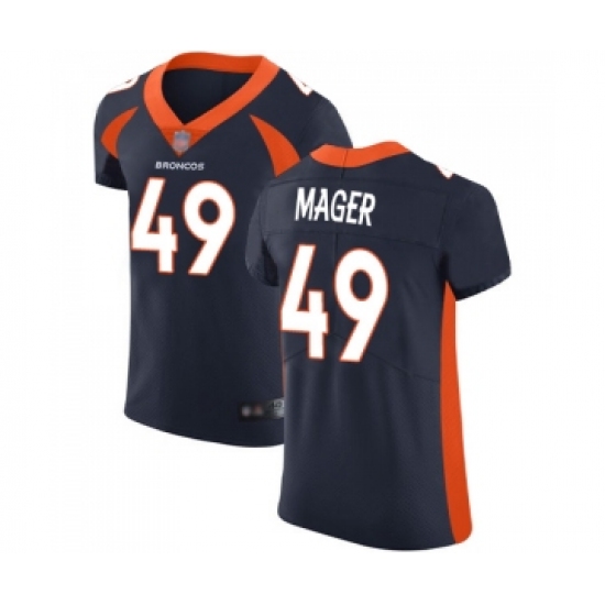 Men's Denver Broncos #49 Craig Mager Navy Blue Alternate Vapor Untouchable Elite Player Football Jersey - Ujersey