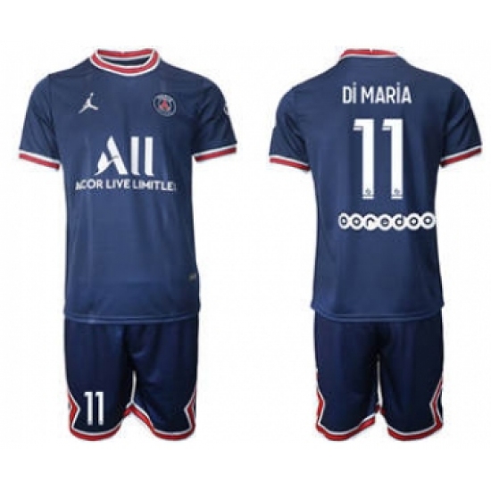 Men's Paris Saint-Germain #11 Di Maria 2021-22 Blue Soccer Jersey