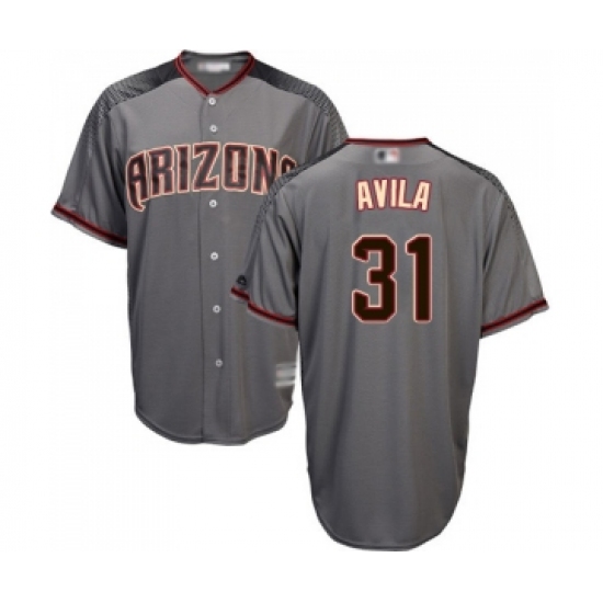 Men's Arizona Diamondbacks #31 Alex Avila Replica Grey Road Cool Base Baseball Jersey - Ujersey