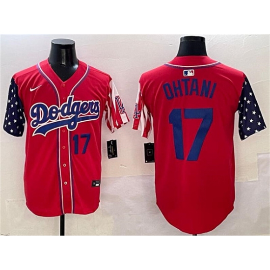 Men's Los Angeles Dodgers #17 Shohei Ohtani Red Limited Stitched Baseball Jersey - Ujersey