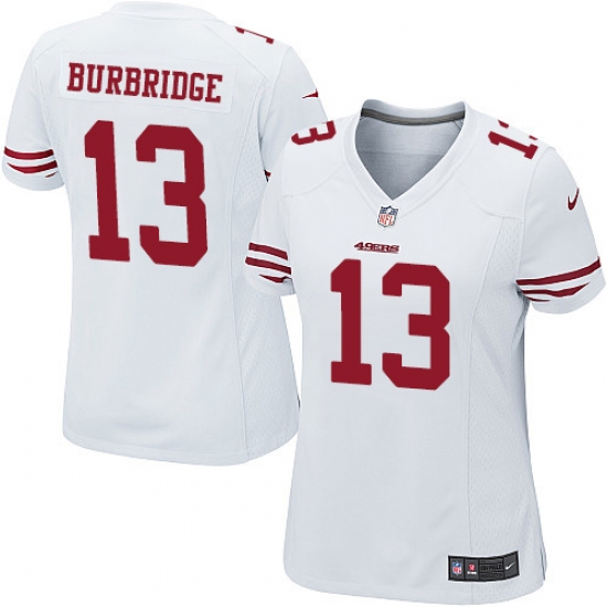 Women's Nike San Francisco 49ers #13 Aaron Burbridge Game White NFL Jersey - Ujersey