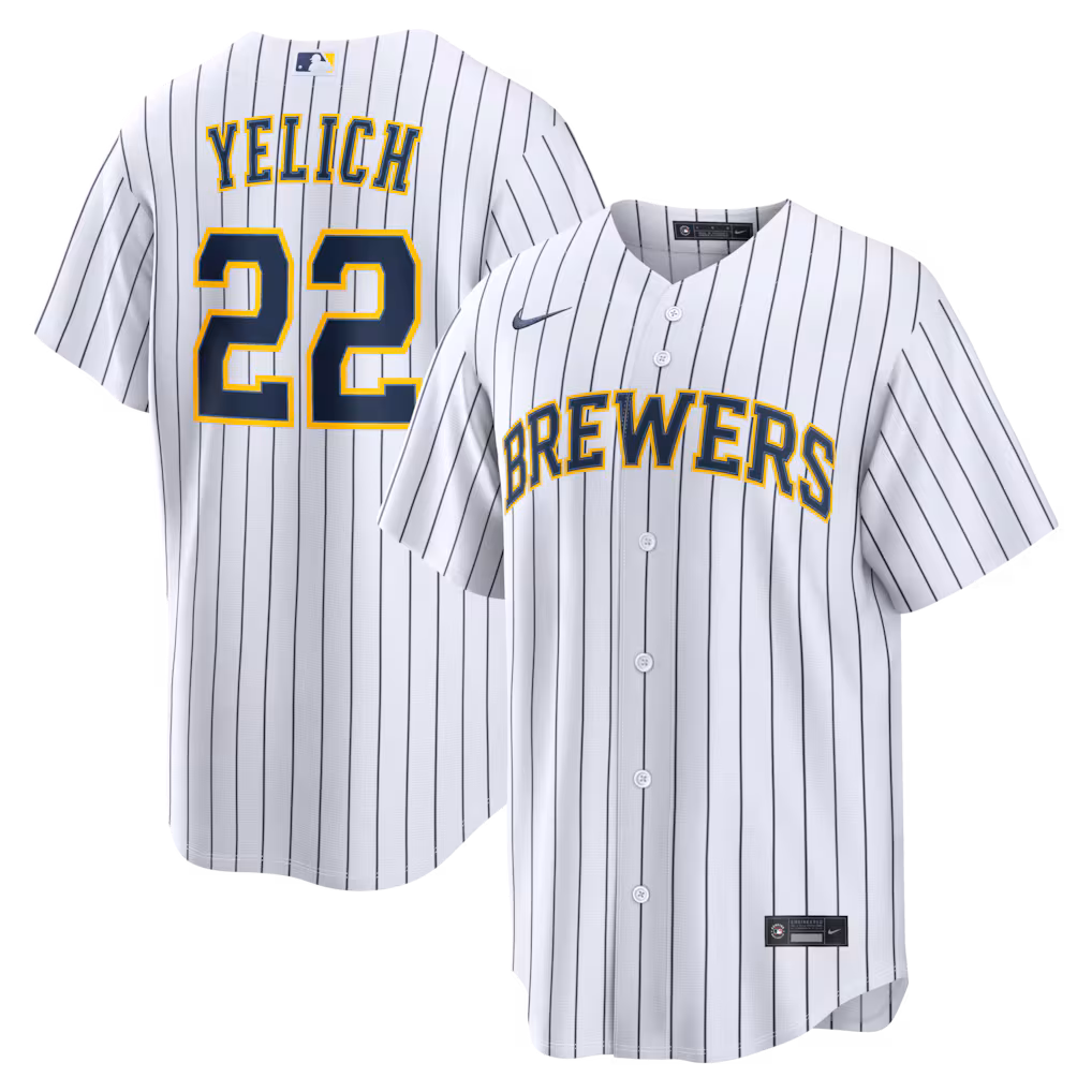 Men's Milwaukee Brewers Christian Yelich Nike White Alternate Replica Jersey