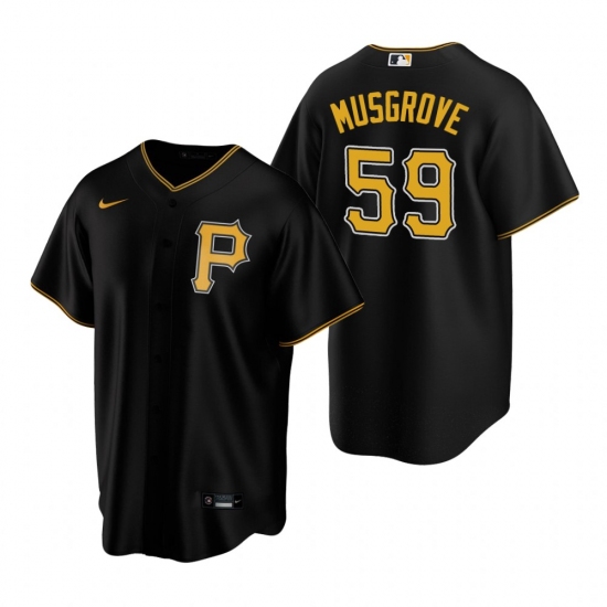 Men's Nike Pittsburgh Pirates #59 Joe Musgrove Black Alternate Stitched Baseball Jersey - Ujersey