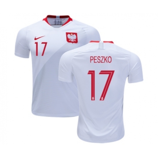 Poland #17 PESZKO Home Soccer Country Jersey