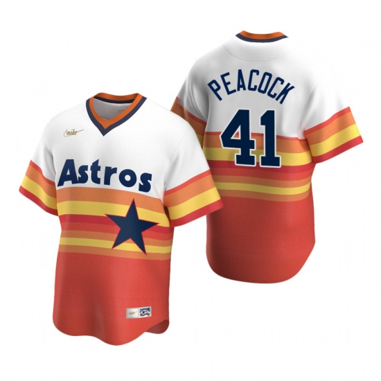 Men's Nike Houston Astros #41 Brad Peacock White Orange Cooperstown Collection Home Stitched Baseball Jersey - Ujersey