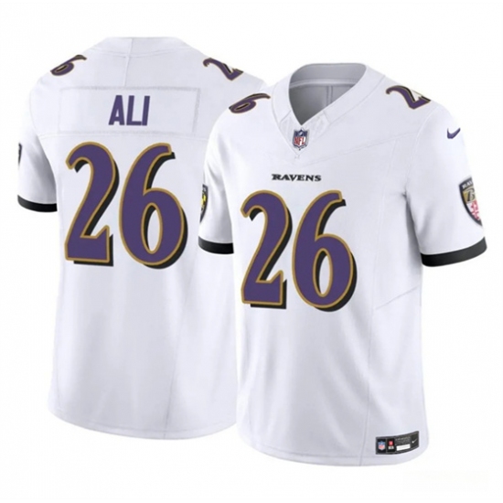Men's Baltimore Ravens #26 Rasheen Ali White 2025 F.U.S.E. Vapor Limited Football Jersey - Ujersey