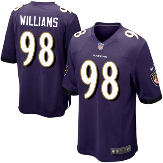 Men's Nike Baltimore Ravens #98 Brandon Williams Game Purple Team Color NFL Jersey - Ujersey