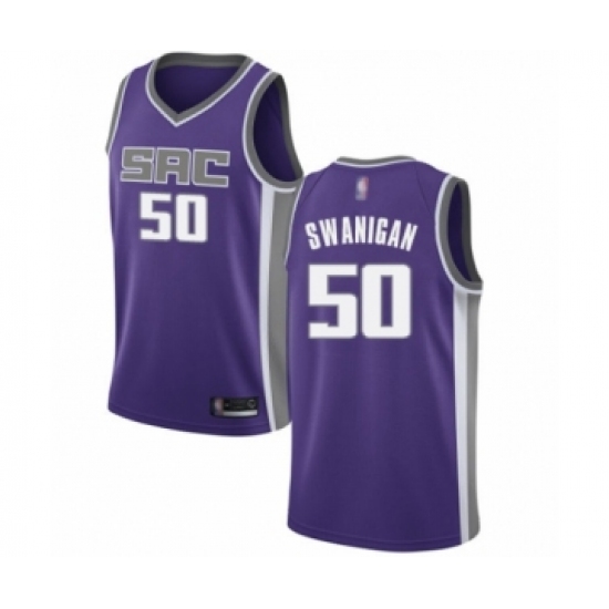 Women's Sacramento Kings #50 Caleb Swanigan Swingman Purple Basketball Jersey - Icon Edition - Ujersey