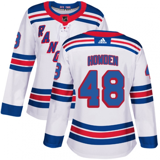 Women's Adidas New York Rangers #48 Brett Howden Authentic White Away NHL Jersey - Ujersey