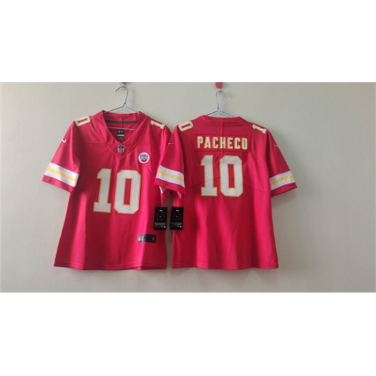 Women's Kansas City Chiefs #10 Isiah Pacheco Red Vapor Untouchable Limited Stitched Jersey(Run Small) - Ujersey