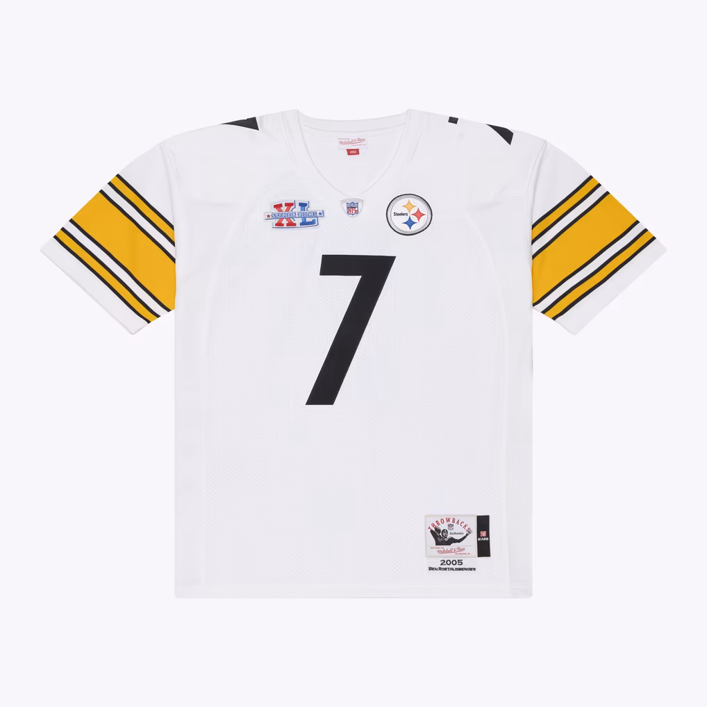 Men's Pittsburgh Steelers Ben Roethlisberger Mitchell & Ness White 2005 Authentic Throwback Jersey - Ujersey