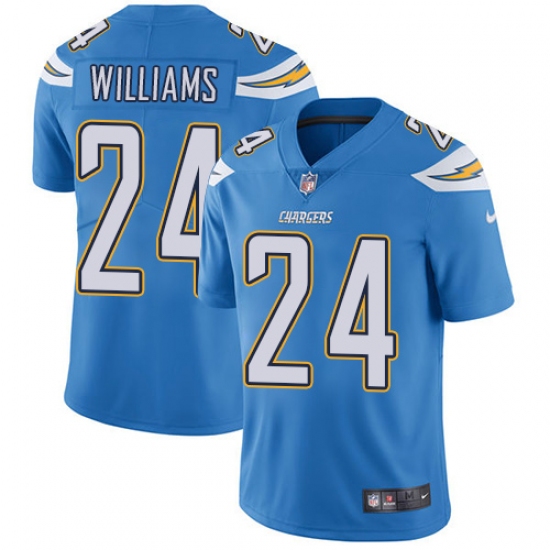 Men's Nike Los Angeles Chargers #24 Trevor Williams Electric Blue Alternate Vapor Untouchable Limited Player NFL Jersey - Ujersey