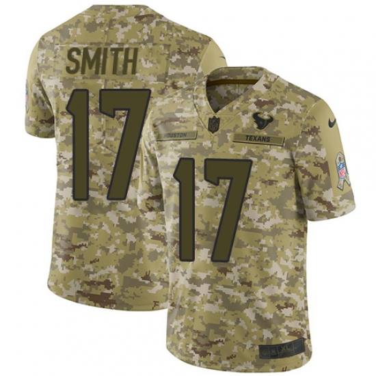 Men's Nike Houston Texans #17 Vyncint Smith Limited Camo 2018 Salute to Service NFL Jersey - Ujersey
