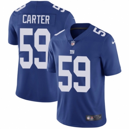 Youth Nike New York Giants #59 Lorenzo Carter Royal Blue Team Color Vapor Untouchable Limited Player NFL Jersey - Ujersey