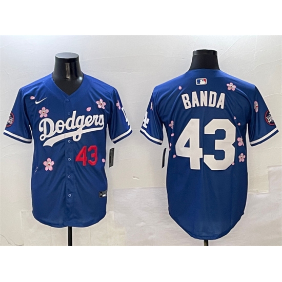 Men's Los Angeles Dodgers #43 Anthony Banda Royal 2025 Tokyo Series Limited Stitched Baseball Jersey - Ujersey