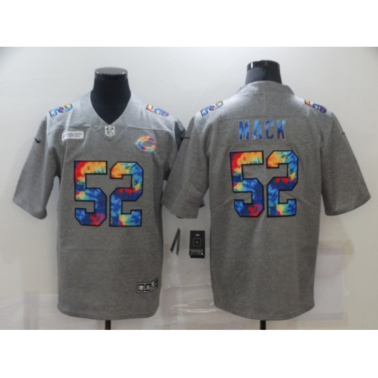 Men's Chicago Bears #52 Khalil Mack Gray Rainbow Version Nike Limited Jersey - Ujersey