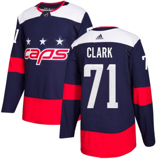 Men's Adidas Washington Capitals #71 Kody Clark Authentic Navy Blue 2018 Stadium Series NHL Jersey - Ujersey