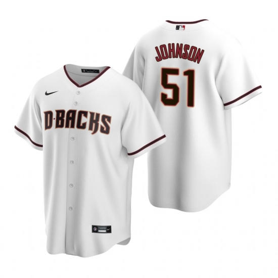 Men's Nike Arizona Diamondbacks #51 Randy Johnson White Home Stitched Baseball Jersey - Ujersey