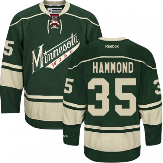 Men's Reebok Minnesota Wild #35 Andrew Hammond Premier Green Third NHL Jersey - Ujersey