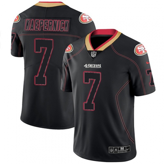 Men's Nike San Francisco 49ers #7 Colin Kaepernick Limited Lights Out Black Rush NFL Jersey - Ujersey