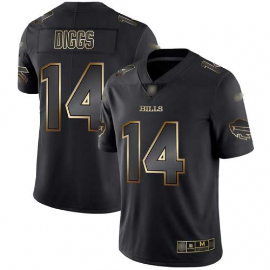 Nike Buffalo Bills #14 Stefon Diggs Black-Gold Men's Stitched NFL Vapor Untouchable Limited Jersey - Ujersey