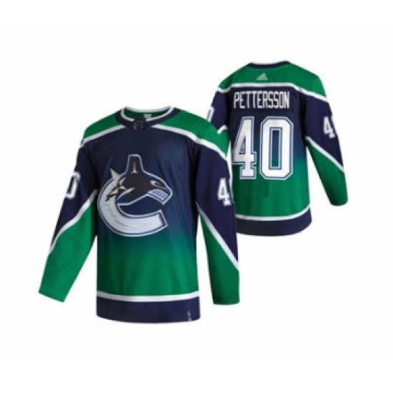 Men's Vancouver Canucks #40 Elias Pettersson Green 2020-21 Reverse Retro Alternate Hockey Jersey - Ujersey