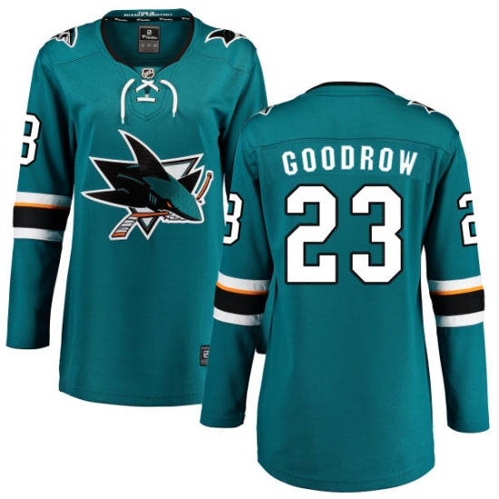 Women's San Jose Sharks #23 Barclay Goodrow Fanatics Branded Teal Green Home Breakaway NHL Jersey - Ujersey
