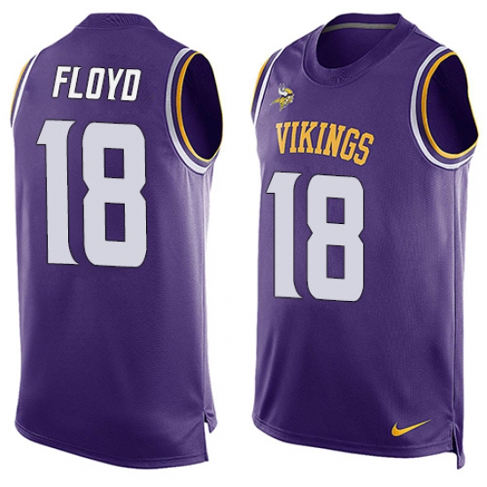 Men's Nike Minnesota Vikings #18 Michael Floyd Limited Purple Player Name & Number Tank Top NFL Jersey - Ujersey