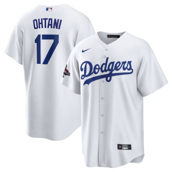 Men's Los Angeles Dodgers #17 Shohei Ohtani White 2024 World Series Champions Home Stitched Baseball Jersey - Ujersey