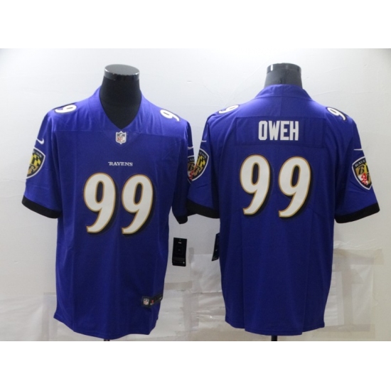 Men's Baltimore Ravens #99 Odafe Oweh Nike Purple Limited Jersey