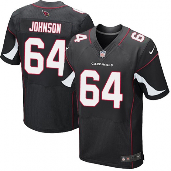 Men's Nike Arizona Cardinals #64 Dorian Johnson Elite Black Alternate NFL Jersey - Ujersey