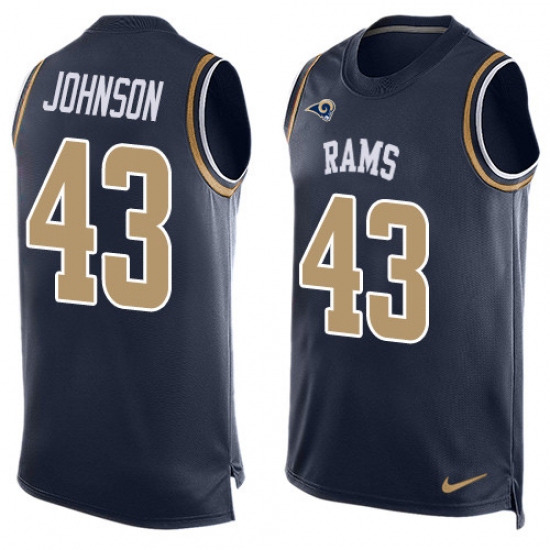 Men's Nike Los Angeles Rams #43 John Johnson Limited Navy Blue Player Name & Number Tank Top NFL Jersey - Ujersey