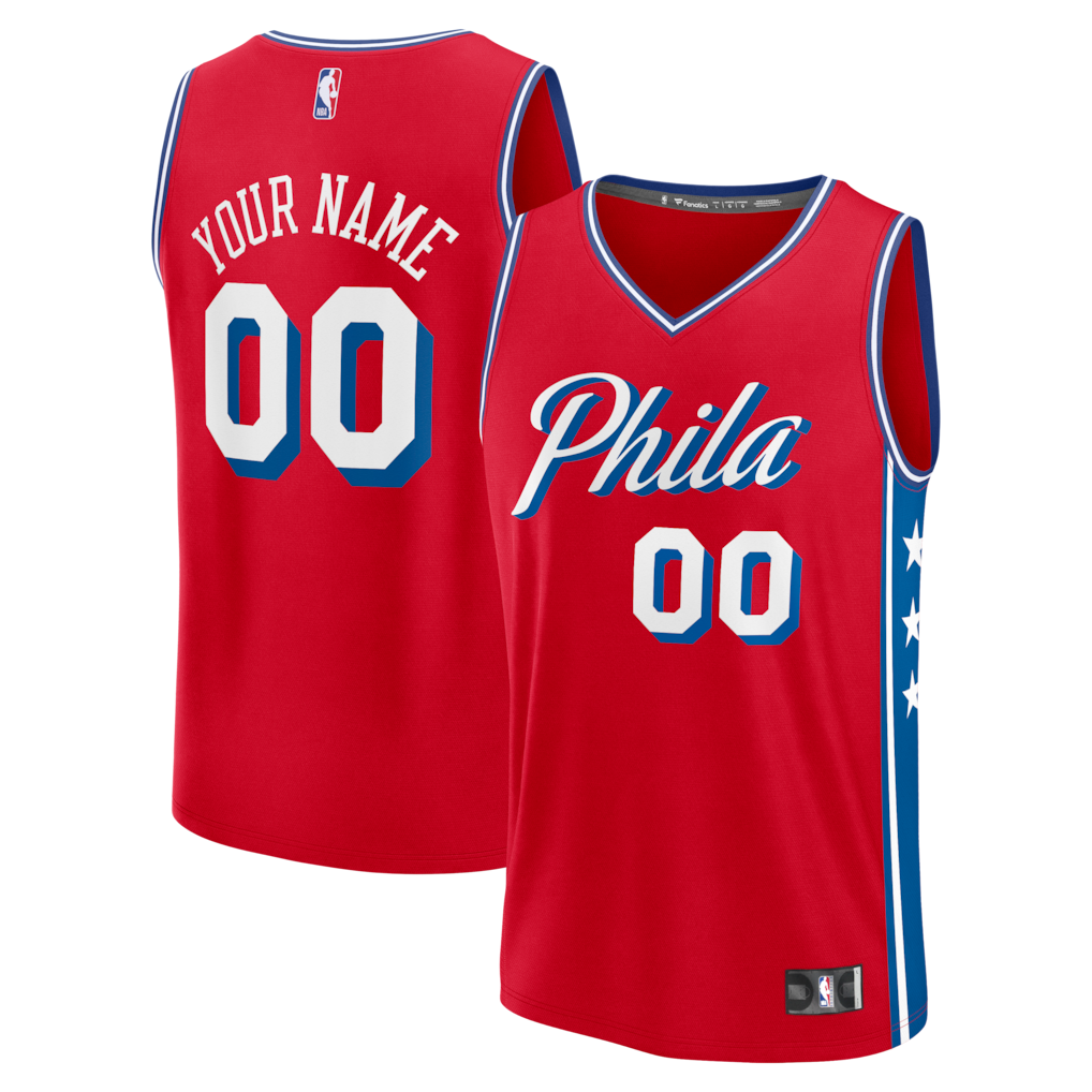 Men's Philadelphia 76ers Fanatics Red Fast Break Custom Jersey - Icon Edition - Vujersey Los Angeles Rams