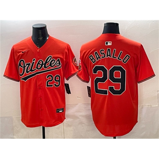 Men's Baltimore Orioles #29 Samuel Basallo Orange 2025 Limited Stitched Baseball Jersey - Ujersey