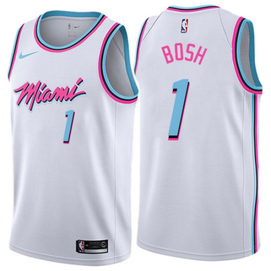 Men's Nike Miami Heat #1 Chris Bosh Swingman White NBA Jersey - City Edition - Ujersey