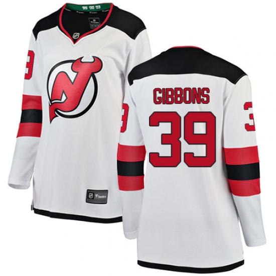 Women's New Jersey Devils #39 Brian Gibbons Fanatics Branded White Away Breakaway NHL Jersey - Ujersey