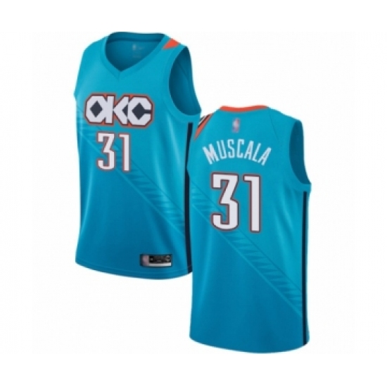 Women's Oklahoma City Thunder #31 Mike Muscala Swingman Turquoise Basketball Jersey - City Edition - Ujersey