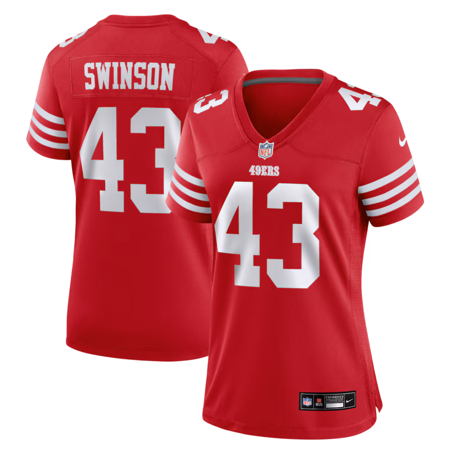 Women's San Francisco 49ers Messiah Swinson Nike Scarlet Team Game Jersey - Ujersey