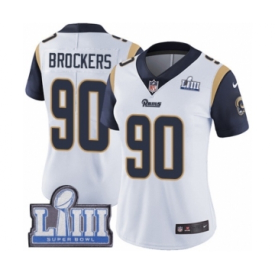Women's Nike Los Angeles Rams #90 Michael Brockers White Vapor Untouchable Limited Player Super Bowl LIII Bound NFL Jersey - Ujersey