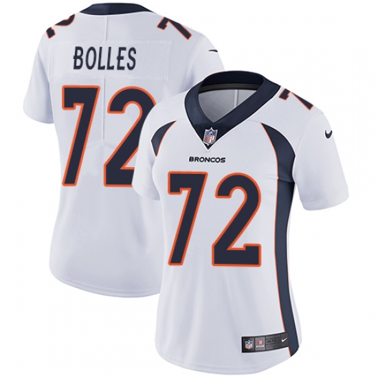 Women's Nike Denver Broncos #72 Garett Bolles Elite White NFL Jersey - Ujersey
