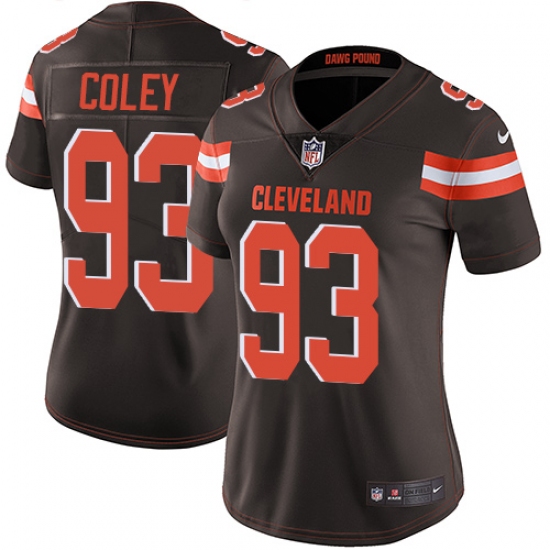 Women's Nike Cleveland Browns #93 Trevon Coley Brown Team Color Vapor Untouchable Limited Player NFL Jersey - Ujersey