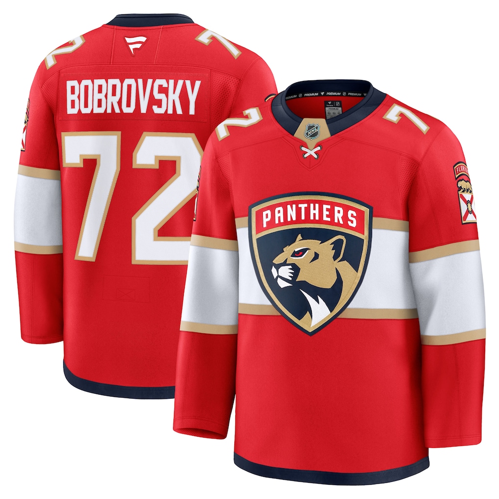 Men's Florida Panthers Sergei Bobrovsky Fanatics Red Premium Jersey - ujerseystore