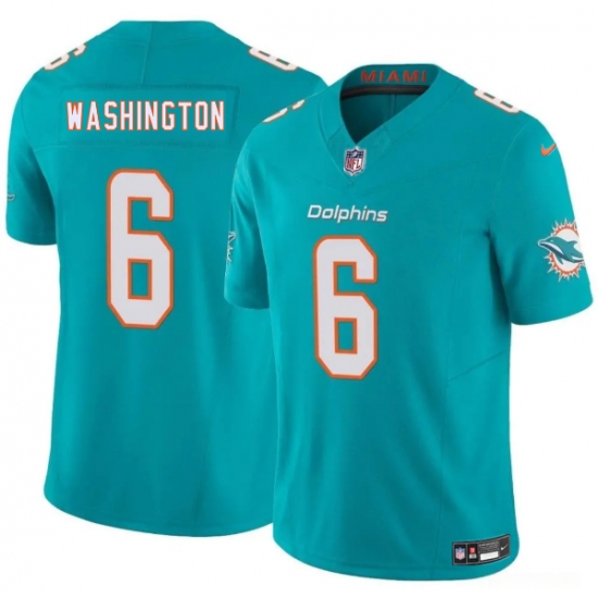 Men's Miami Dolphins #6 Malik Washington Aqua 2025 Draft F.U.S.E. Vapor Limited Football Stitched Jersey - Ujersey