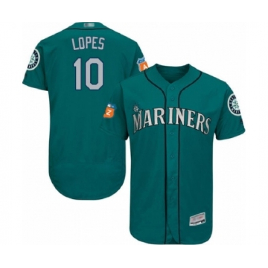 Men's Seattle Mariners #10 Tim Lopes Teal Green Alternate Flex Base Authentic Collection Baseball Player Jersey - Ujersey